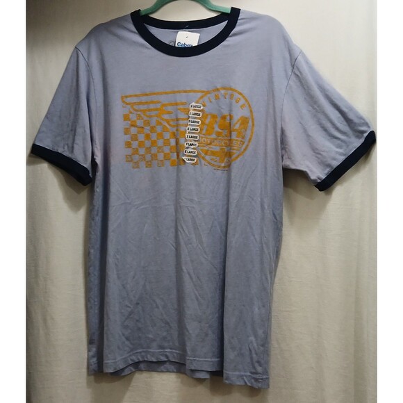 Tee Luv Men's XL Blue Yellow "Vintage BSA Motorcycles" Graphic Print TShirt NOTE - Picture 1 of 8
